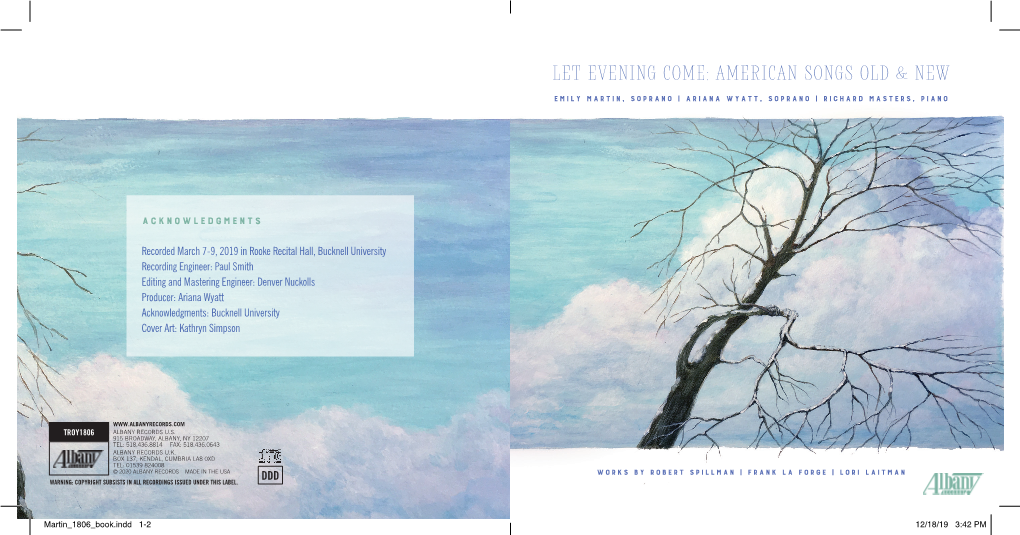 Let Evening Come: American Songs Old &