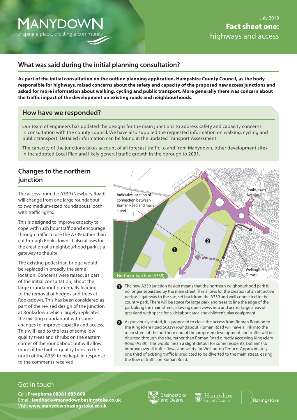 Fact Sheet One: Shaping a Place, Creating a Community Highways and Access