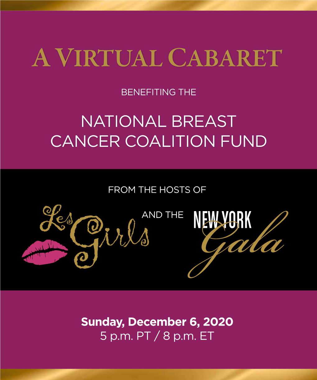 A VIRTUAL CABARET EVENT in Support Of