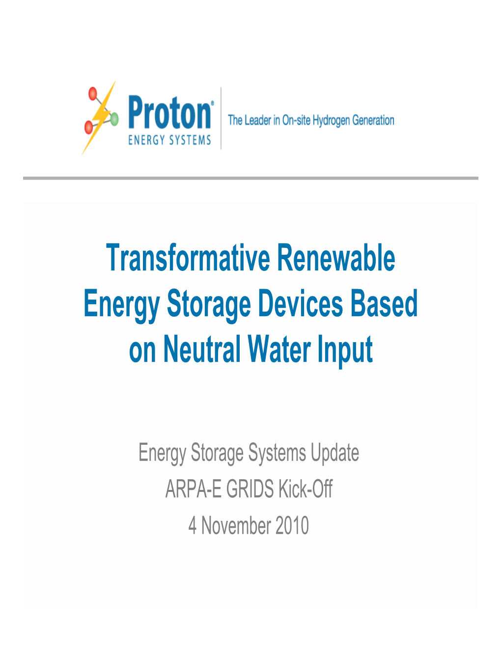 Transformative Renewable Energy Storage Devices Based on Neutral Water Input