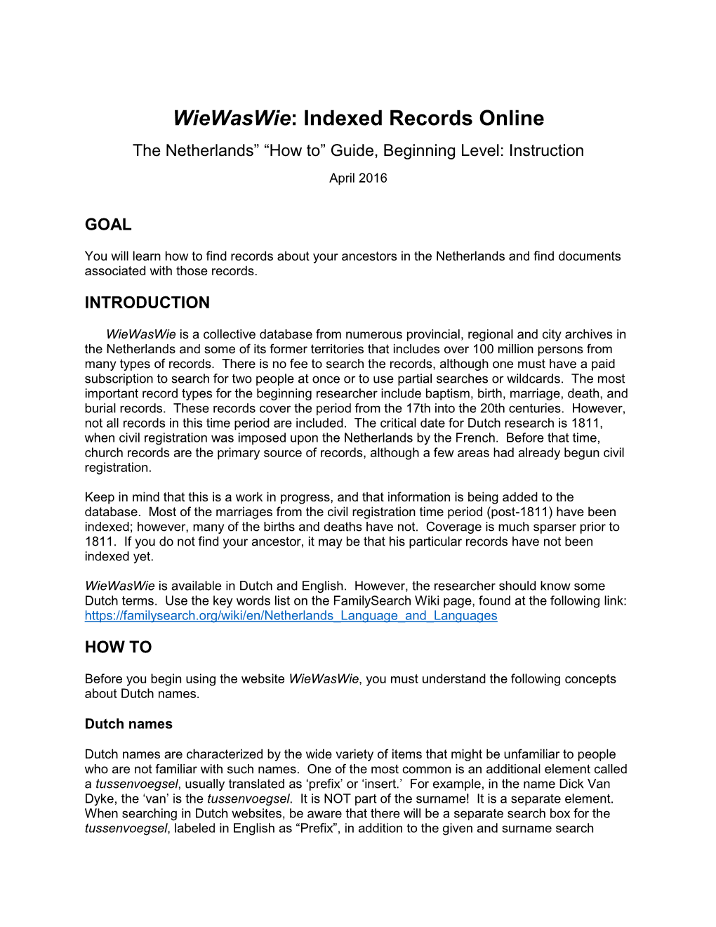 Wiewaswie: Indexed Records Online Instructions