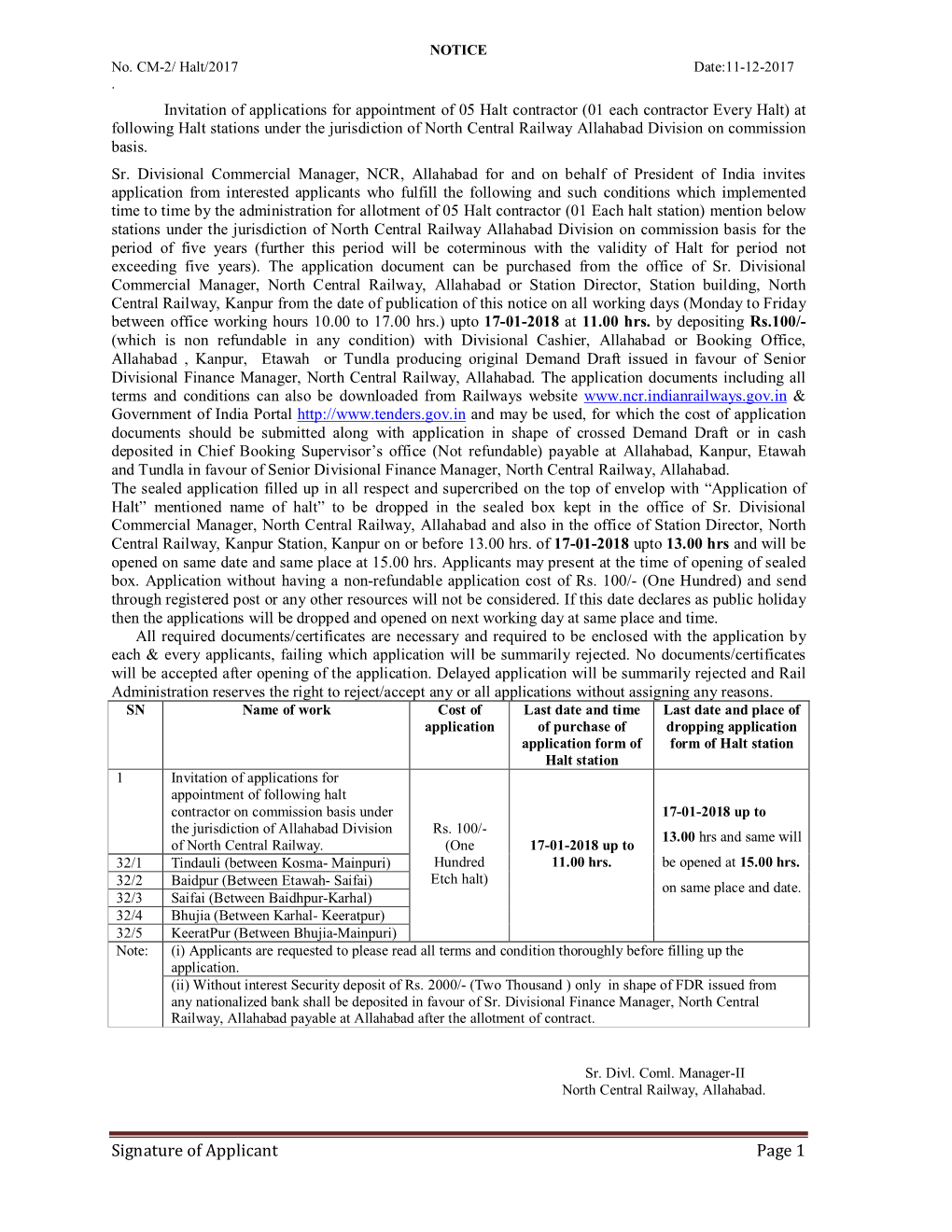 Signature of Applicant Page 1