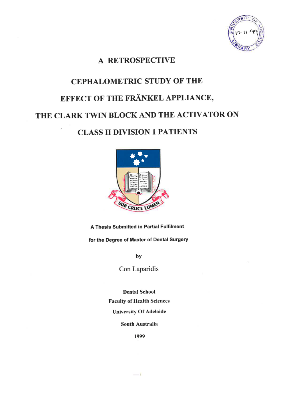 A Retrospective Cephalometric Study of the Effect of the Frankel Appliance, the Clarktwin Block and the Activator on Class II Di