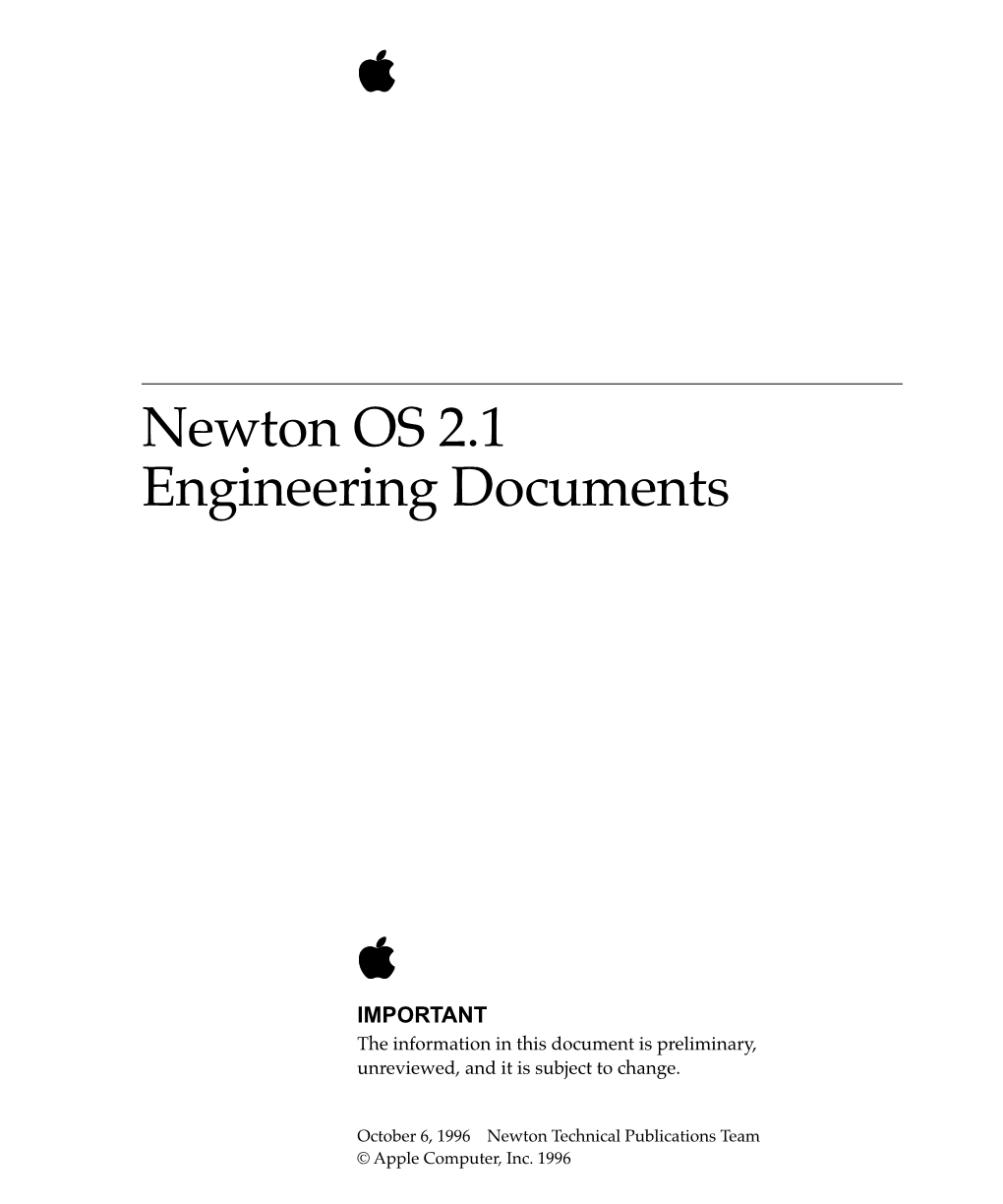 Newton OS 2.1 Engineering Documents