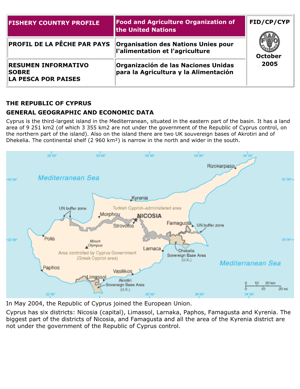 FAO Fishery Country Profile