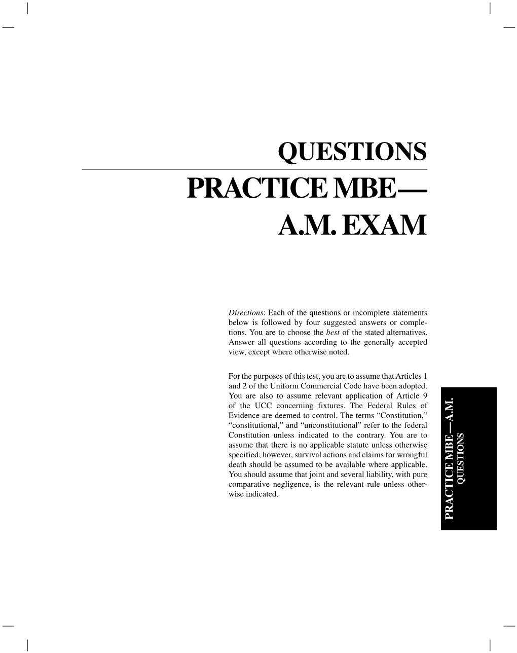 Practice Mbe — Am Exam