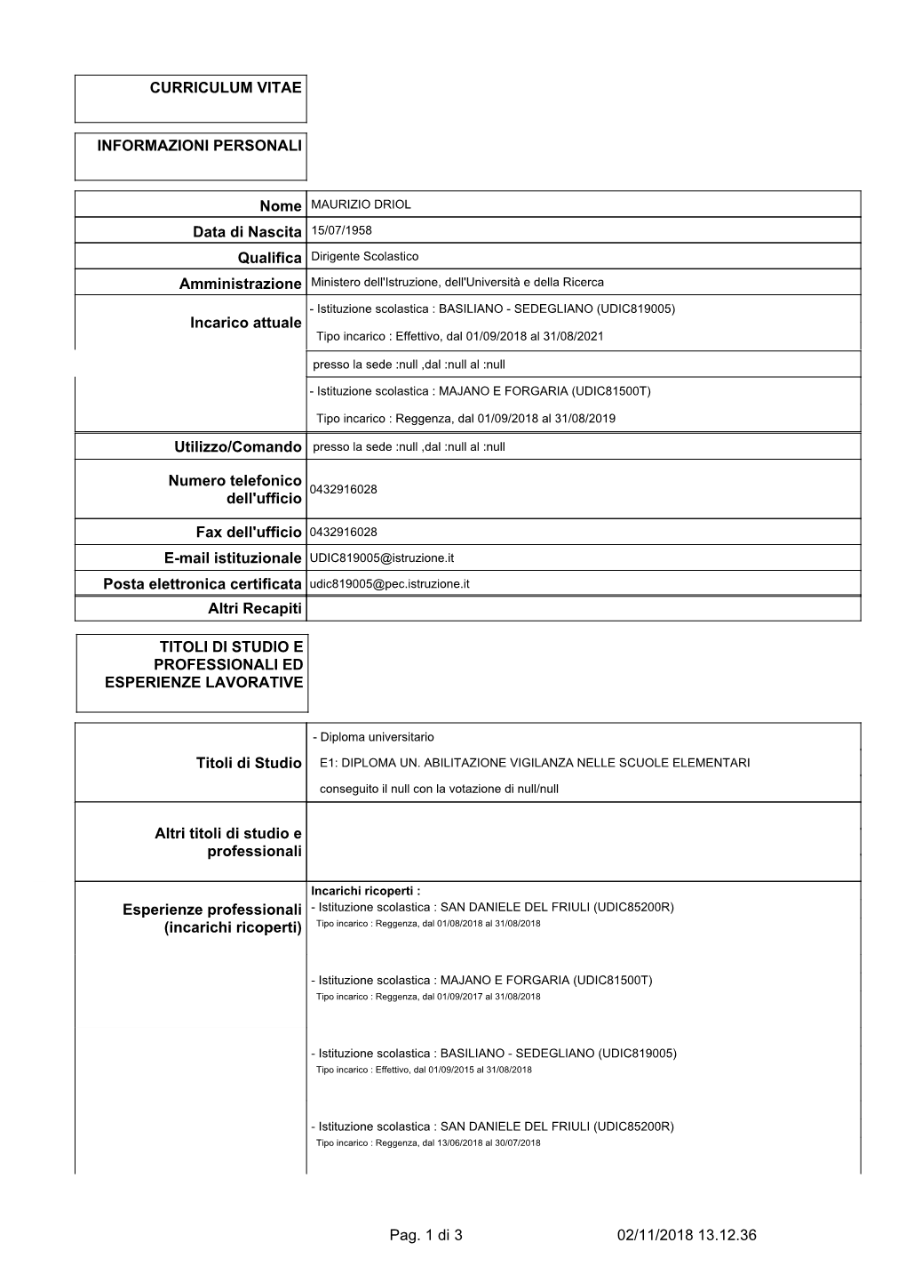 DRIOL MAURIZIO Curriculum Vitae 2018.Pdf