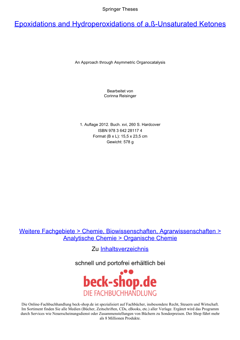 Epoxidations and Hydroperoxidations of A,ß-Unsaturated Ketones