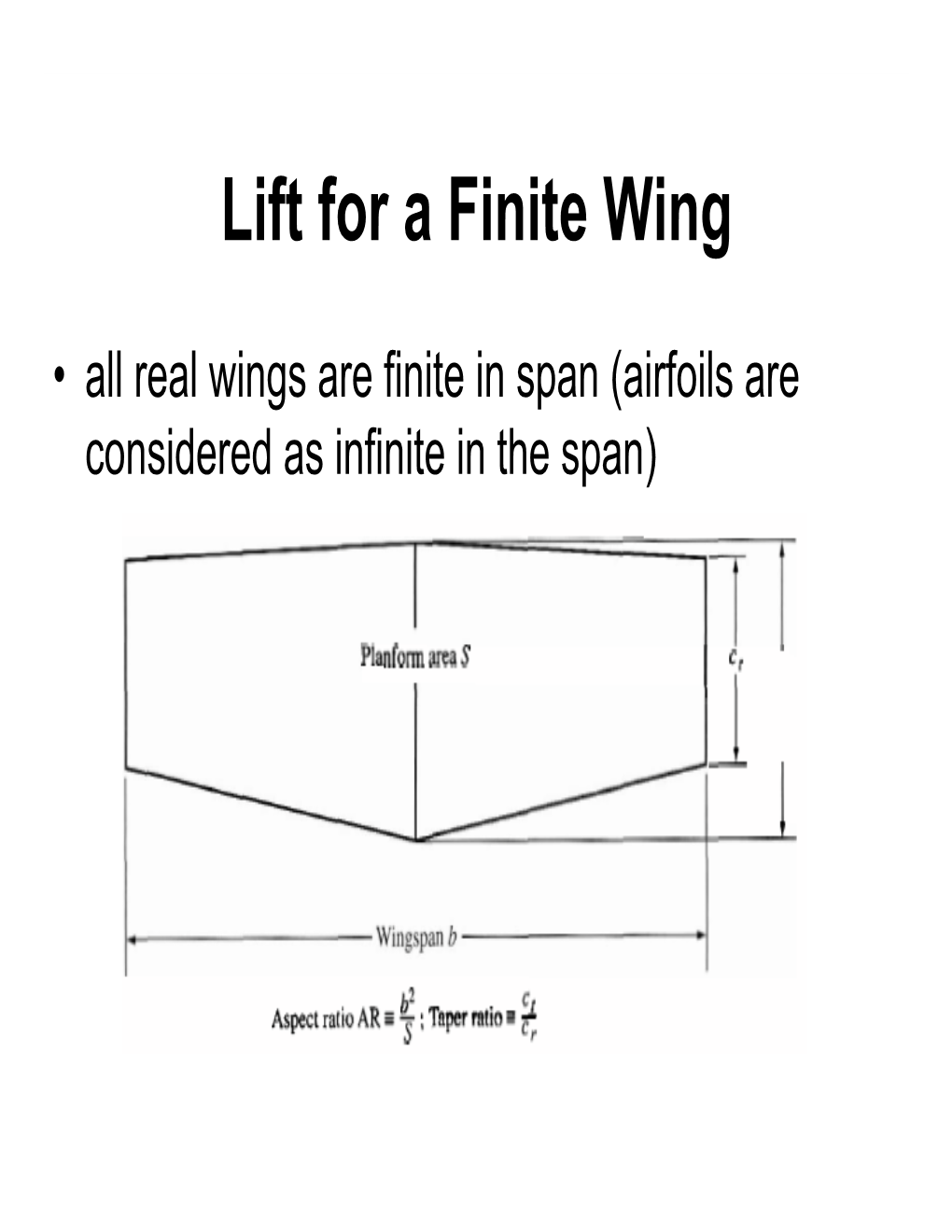 Lift for a Finite Wing