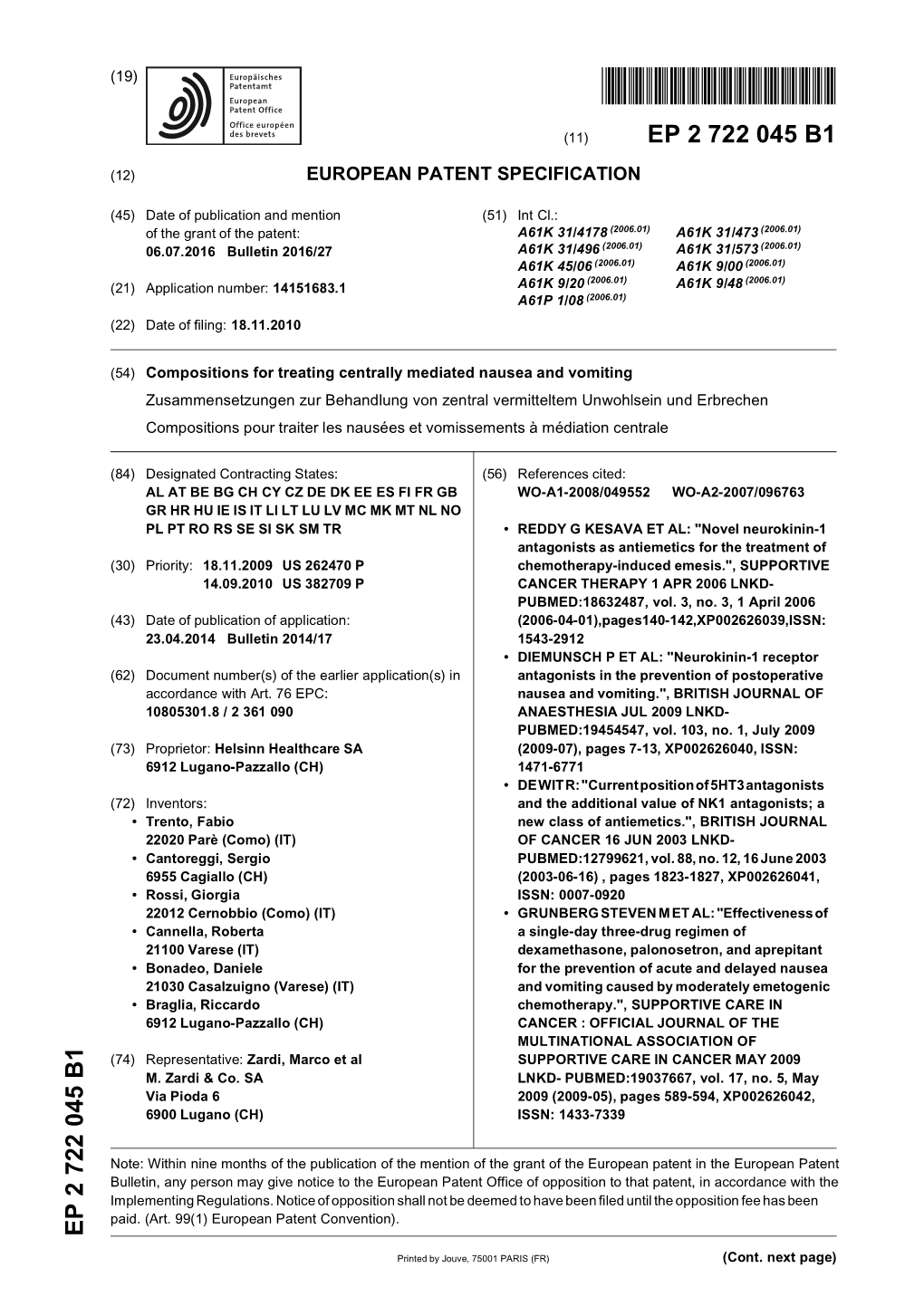 Compositions for Treating Centrally Mediated