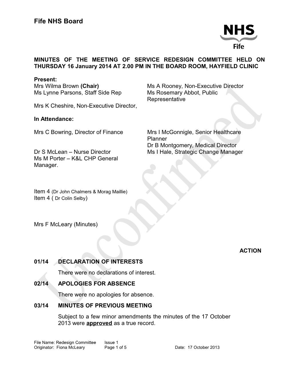 Minutes of a Meeting of the Redesign Board Held on Thursday, 22 Nd December, 2005 at 4