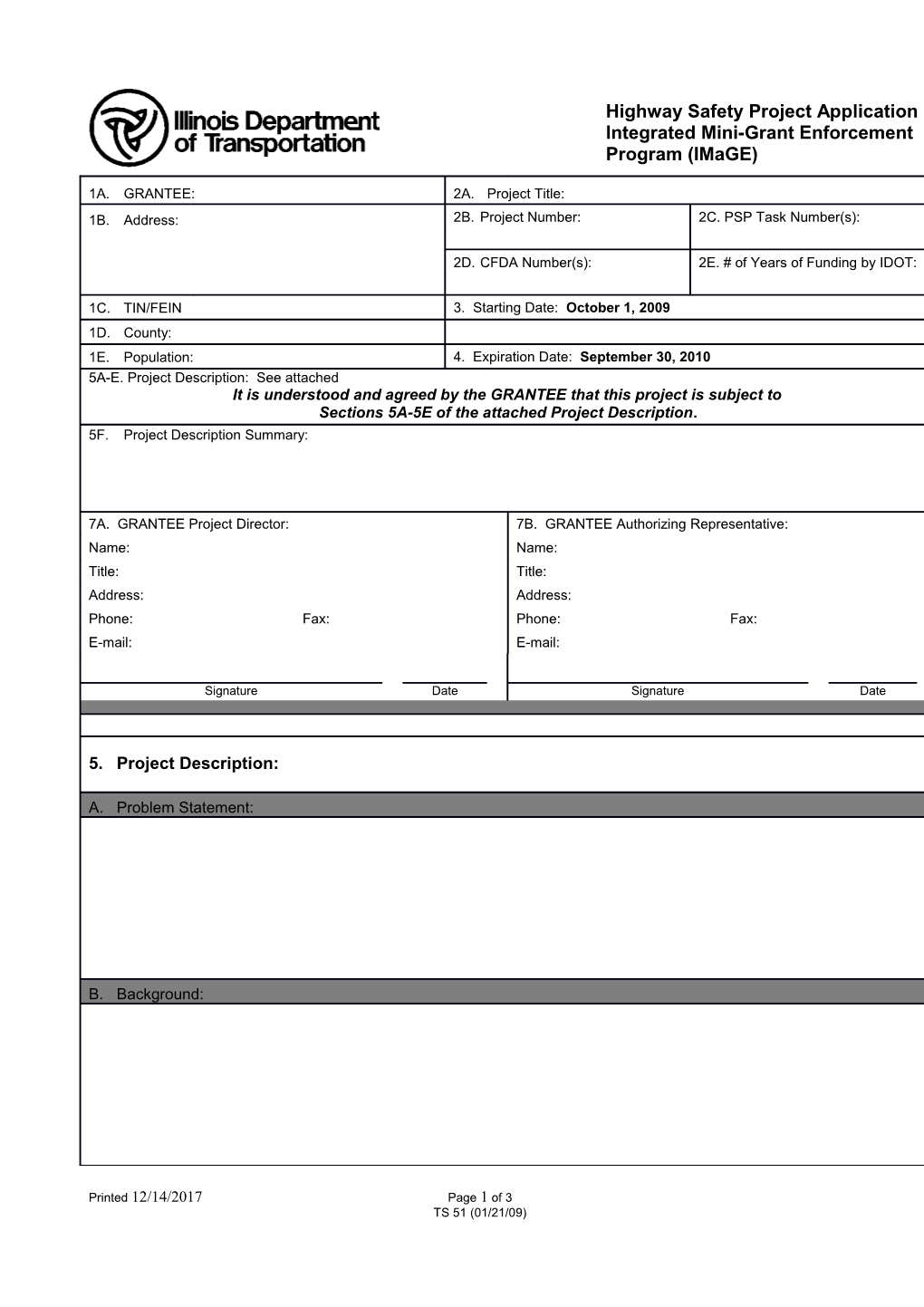 Highway Safety Project Application Integrated Mini-Grant Enforcement Program (Image)