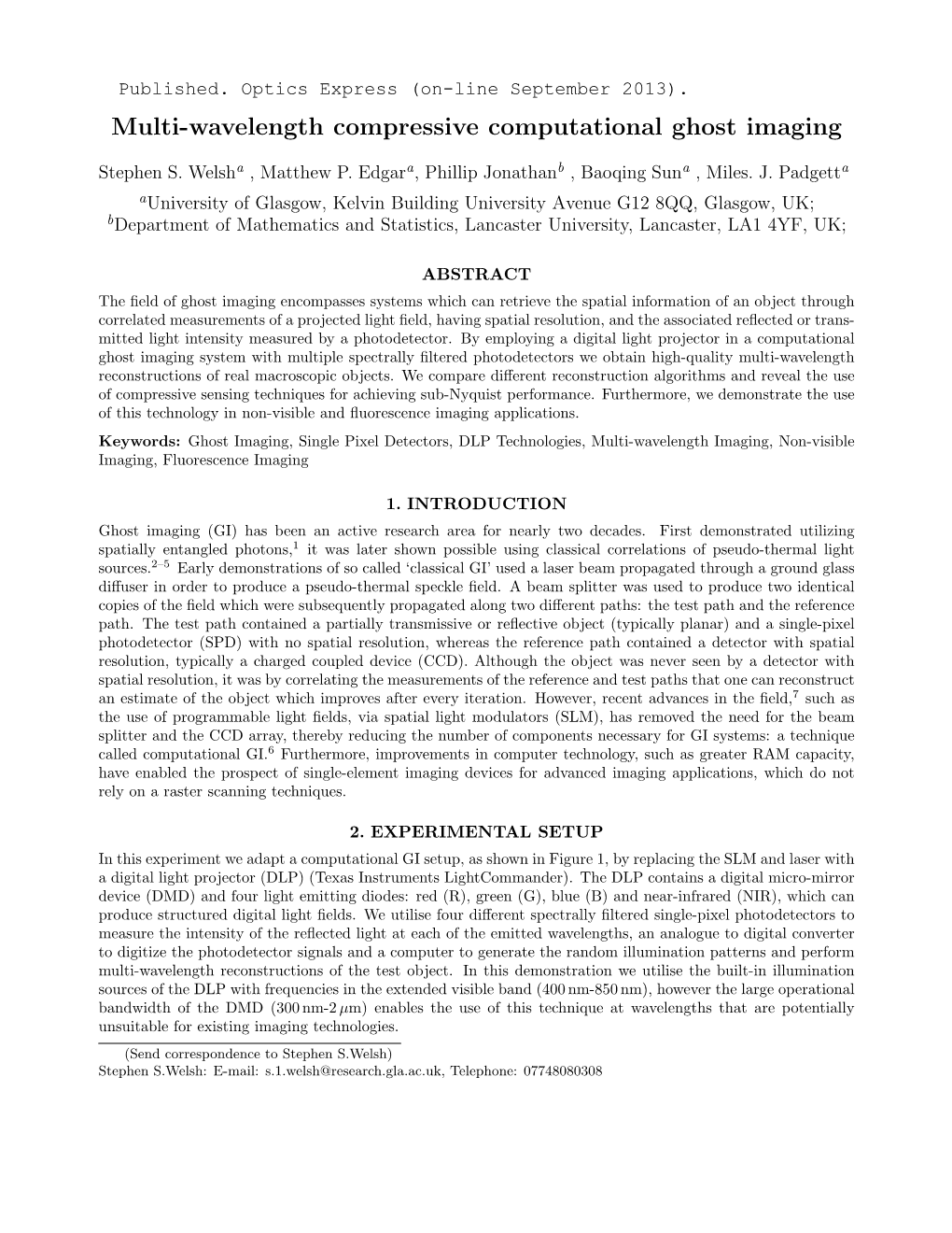 Multi-Wavelength Compressive Computational Ghost Imaging