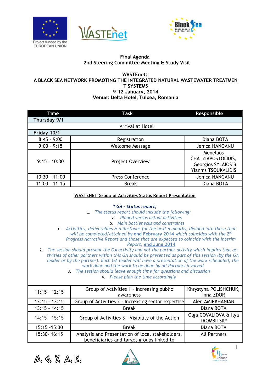 FIGARO Meeting In Kavalla – Agenda