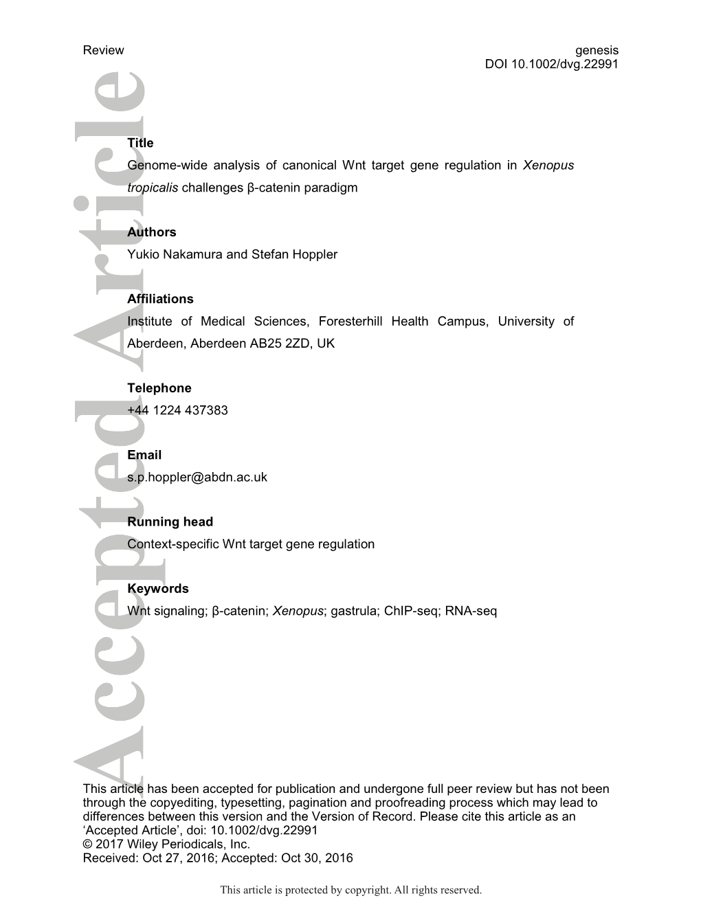 Genome‐Wide Analysis of Canonical Wnt Target Gene Regulation in Xenopus Tropicalis Challenges Β‐Catenin Paradigm