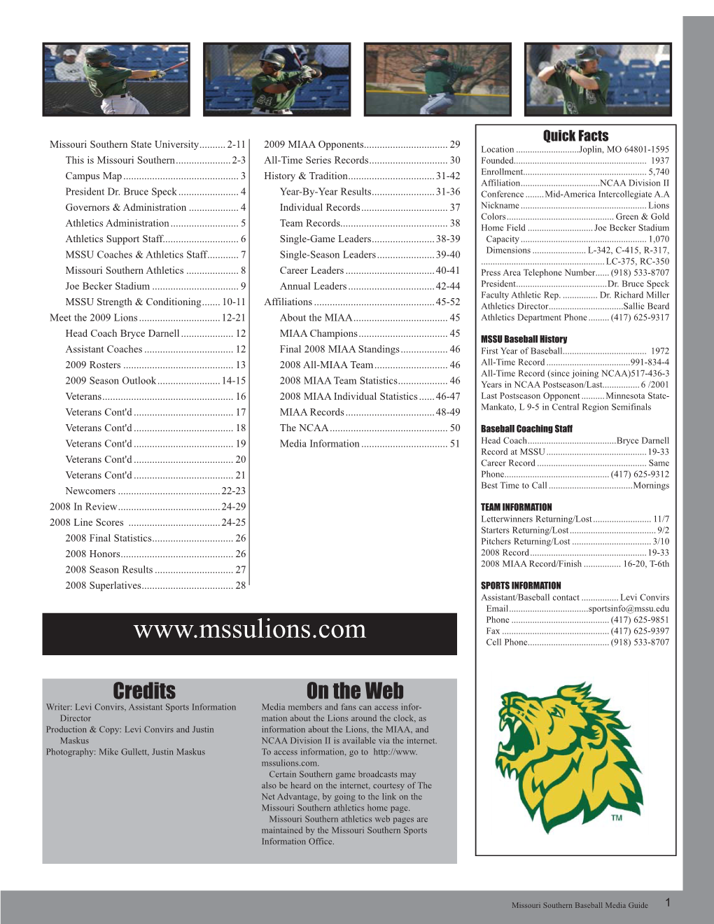 2009Baseball Guide.Indd