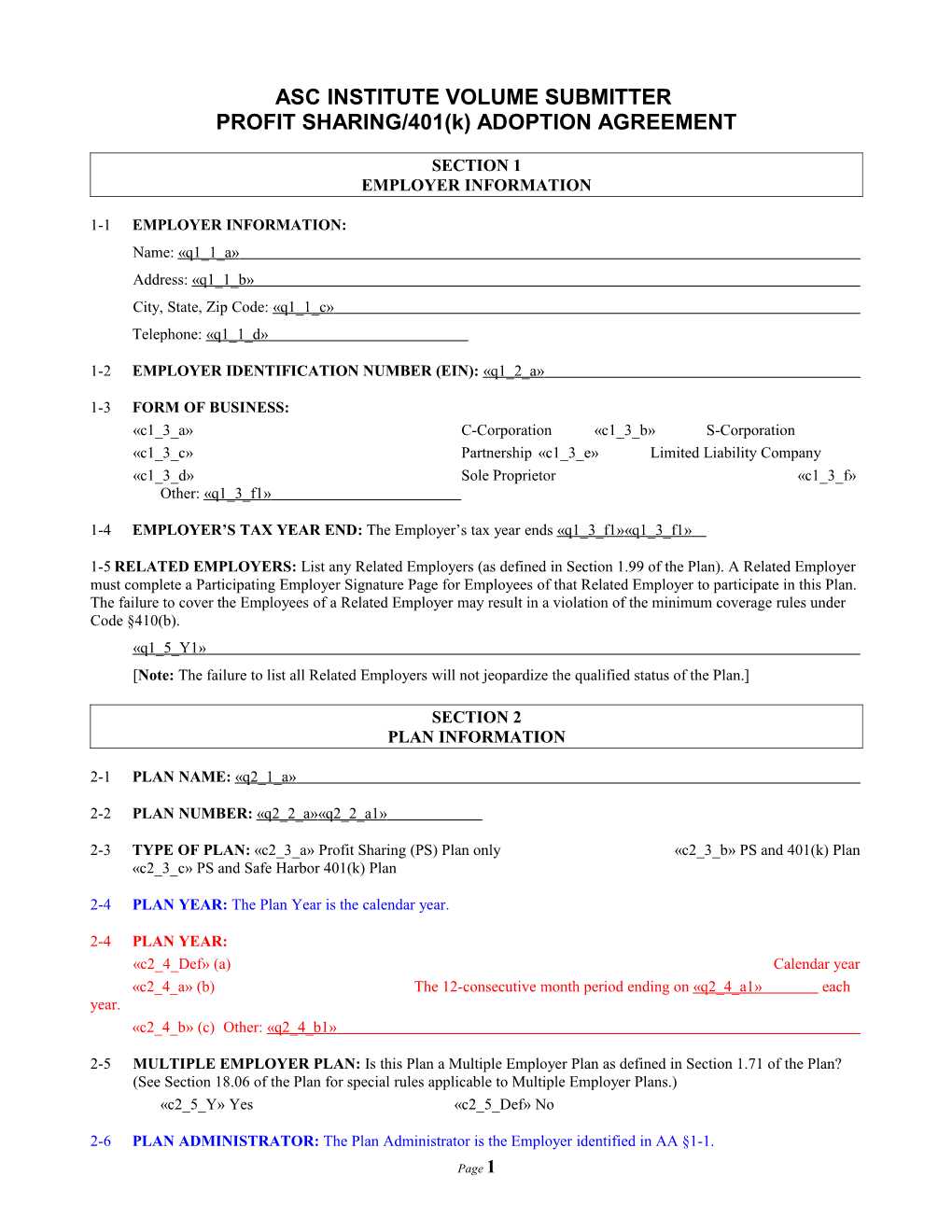 Asc Nonstandardized 401(K) Plan