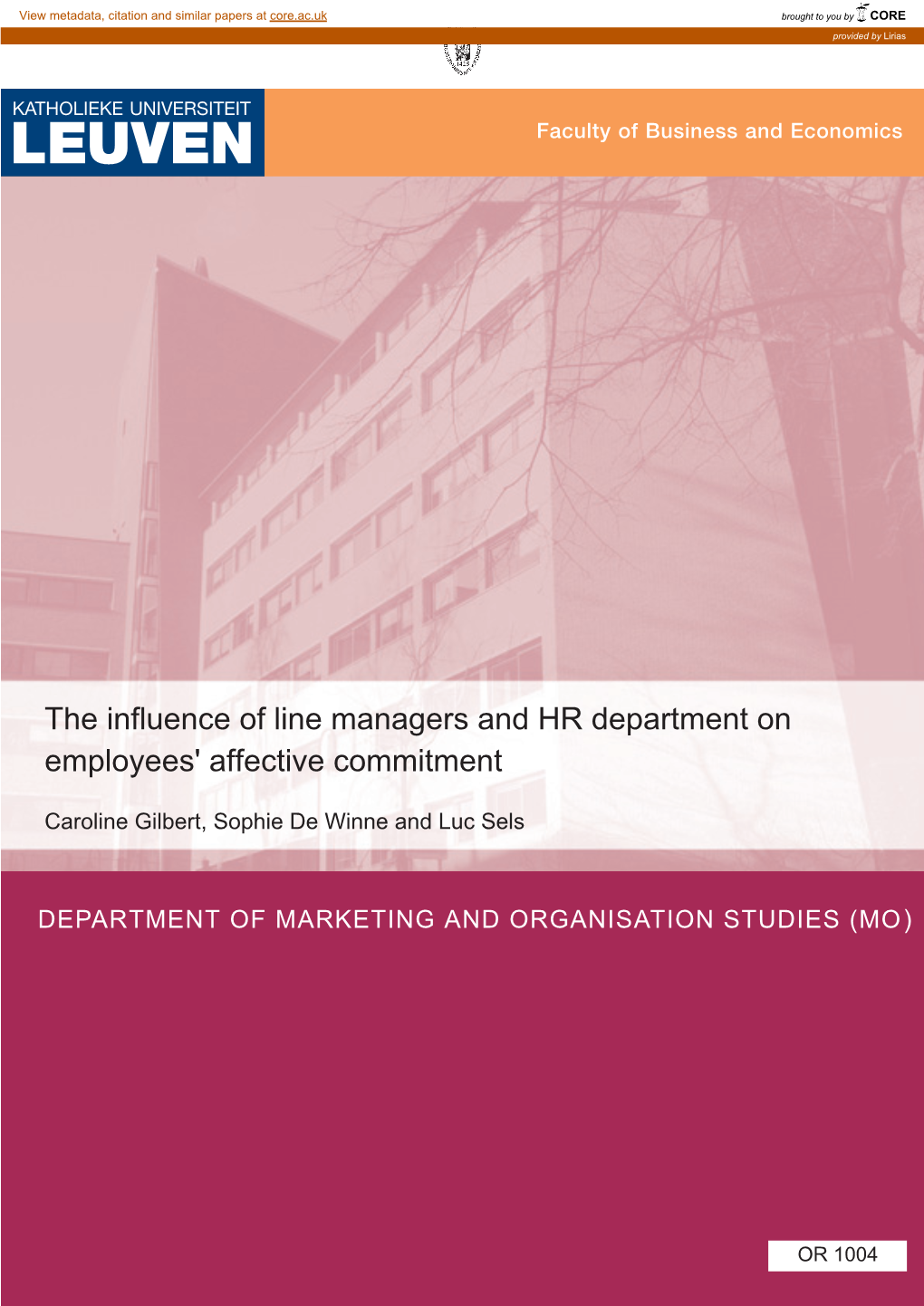 The Influence of Line Managers and HR Department on Employees' Affective Commitment