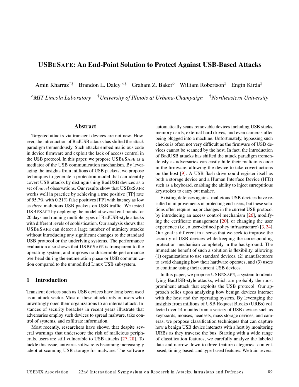 USBESAFE: an End-Point Solution to Protect Against USB-Based Attacks