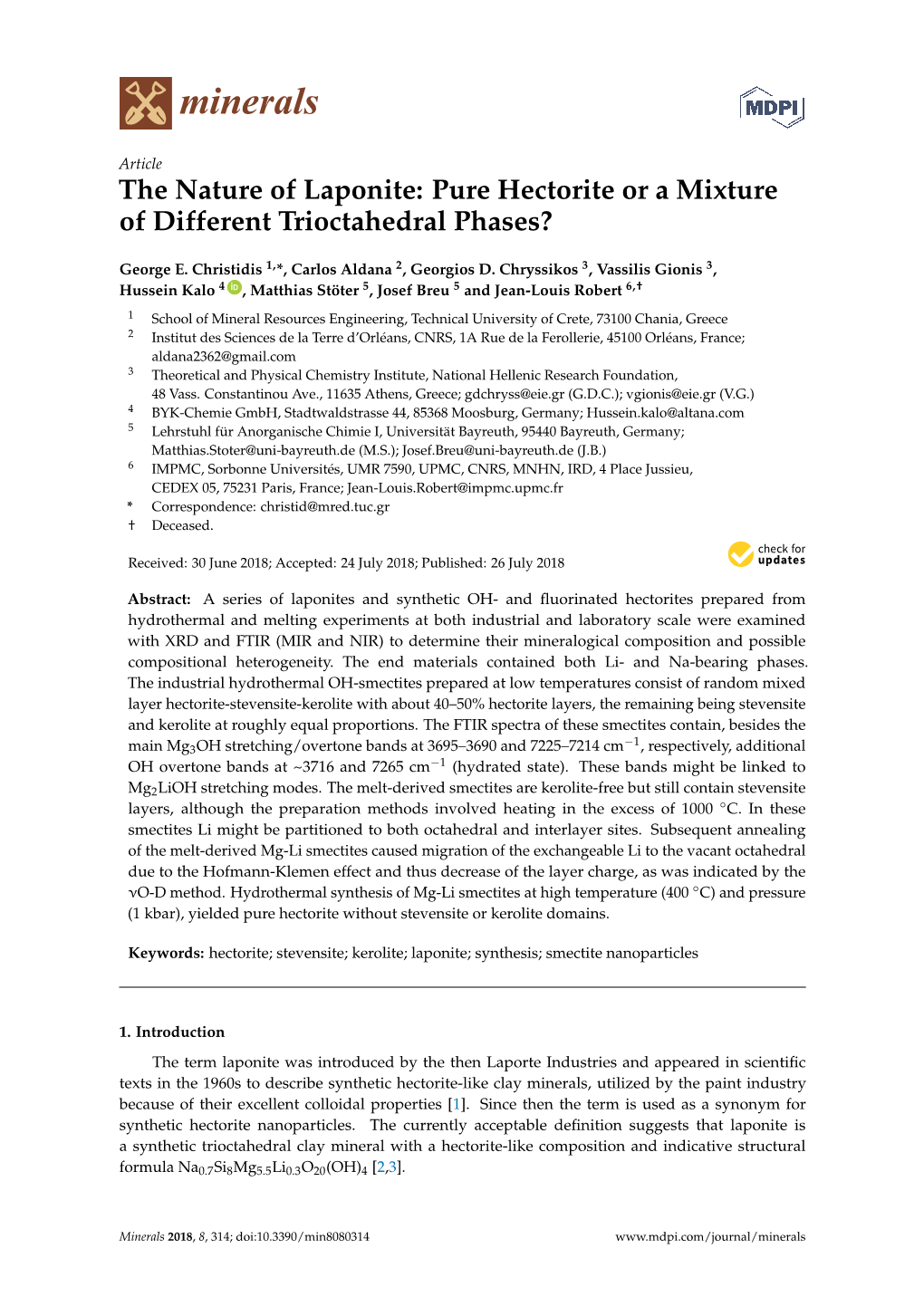 The Nature of Laponite: Pure Hectorite Or a Mixture of Different Trioctahedral Phases?