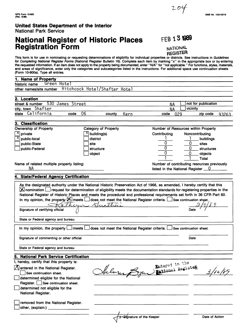 National Register of Historic Places Registration Form