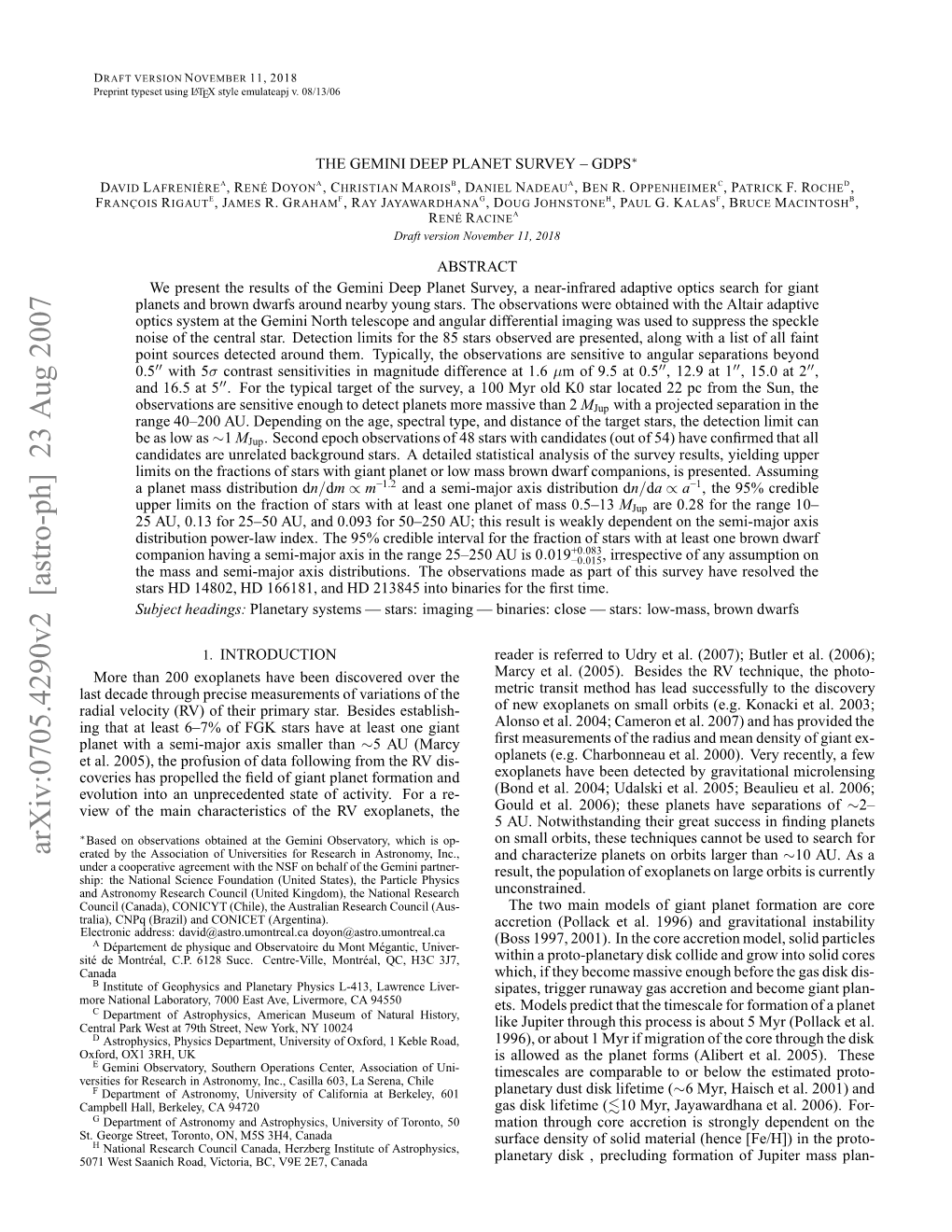 Arxiv:0705.4290V2 [Astro-Ph] 23 Aug 2007