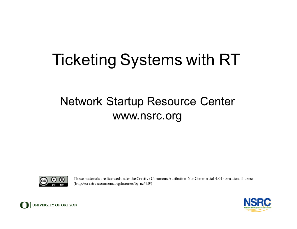 Ticketing Systems with RT