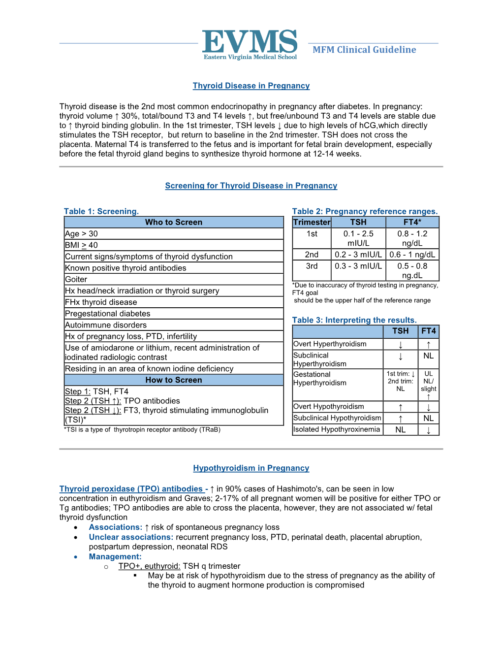 MFM Clinical Guideline