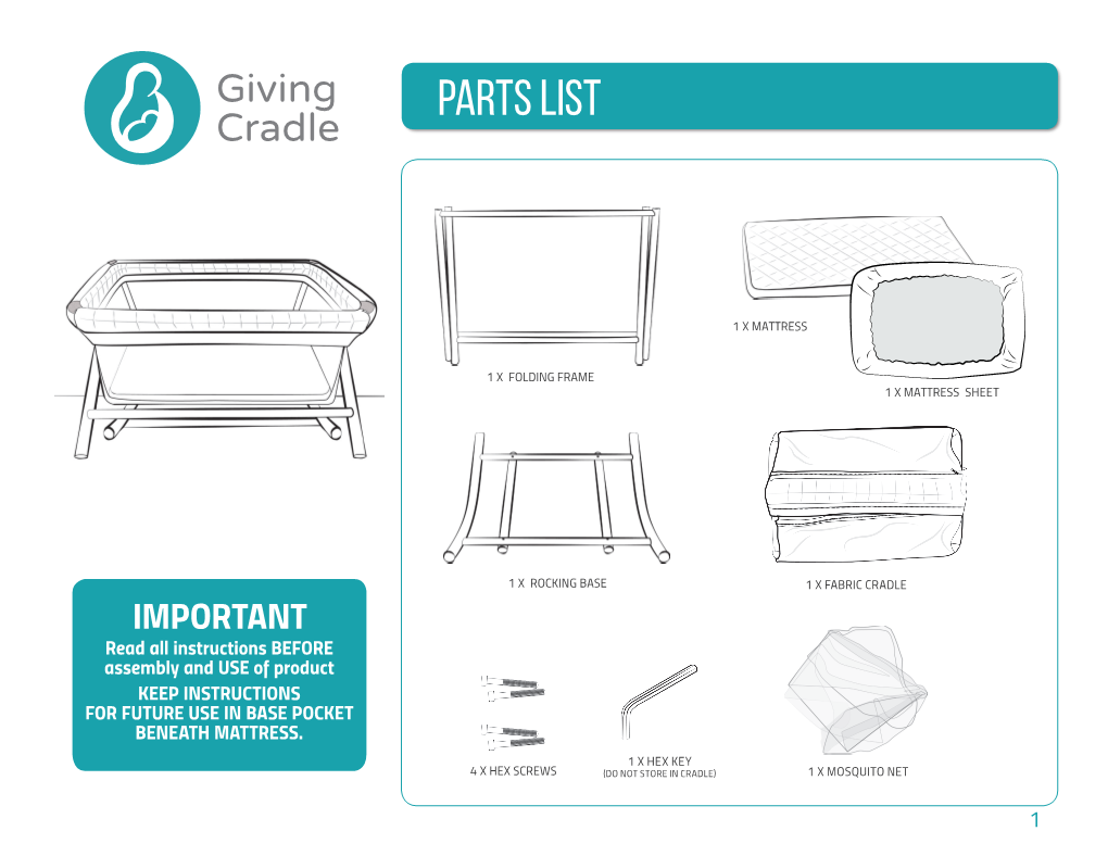 Parts List Cradle