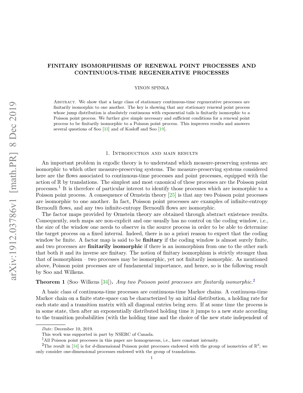 Finitary Isomorphisms of Renewal Point Processes and Continuous-Time Regenerative Processes