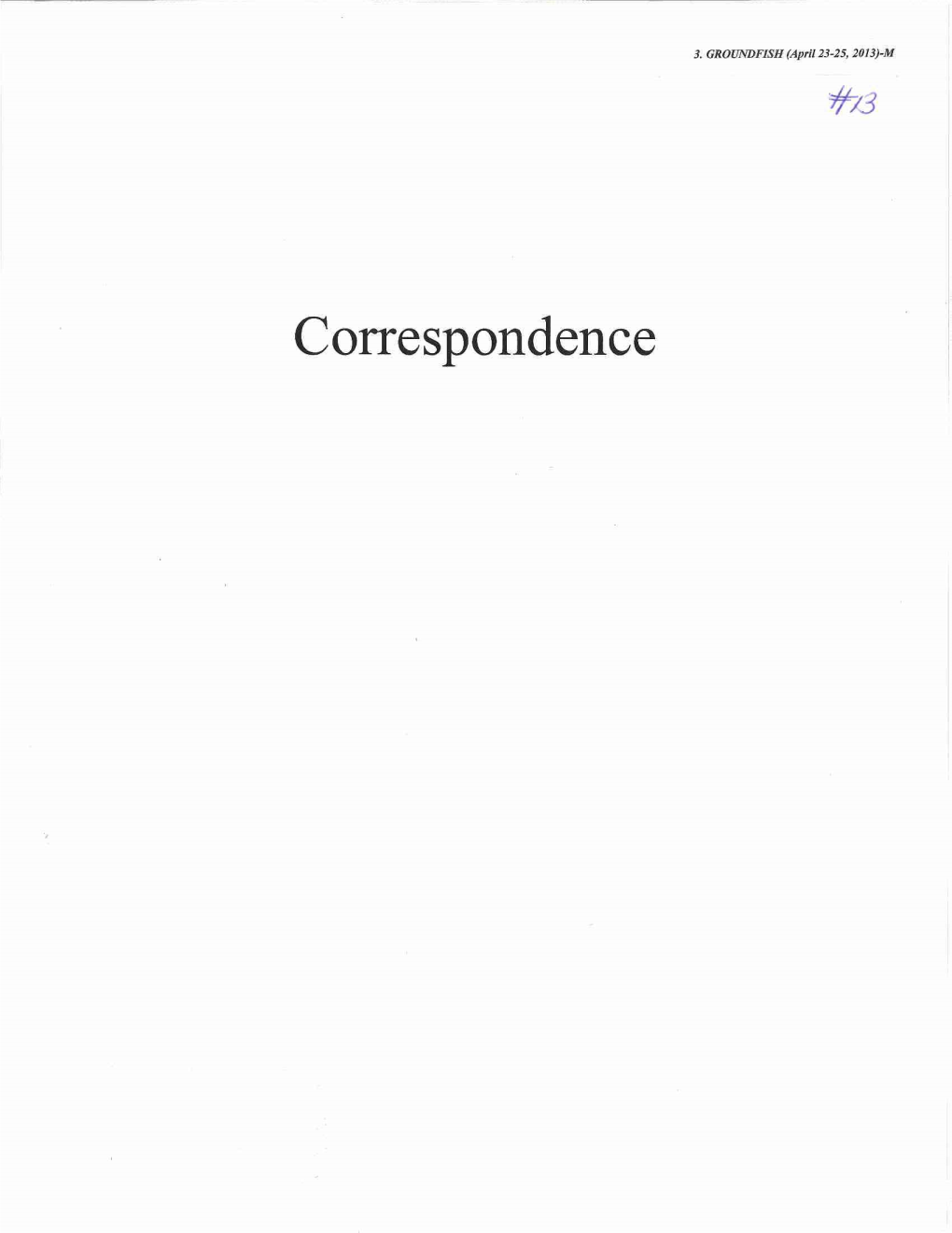 Correspondence I I