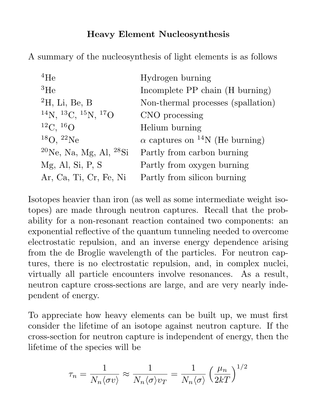 Heavy Element Nucleosynthesis
