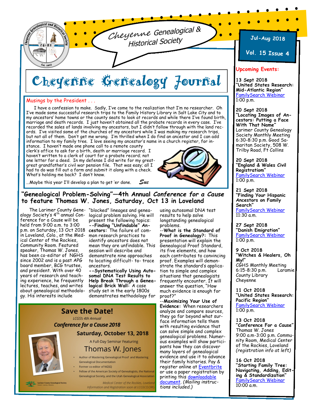 Cheyenne Genealogy Journal “United States Research: Mid-Atlantic Region” Familysearch Webinar Musings by the President