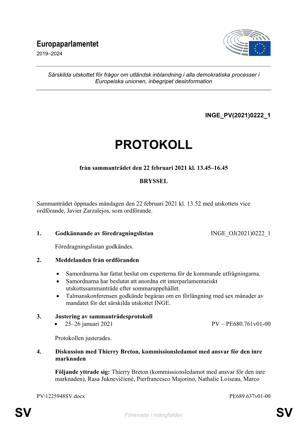 Sv Sv Protokoll