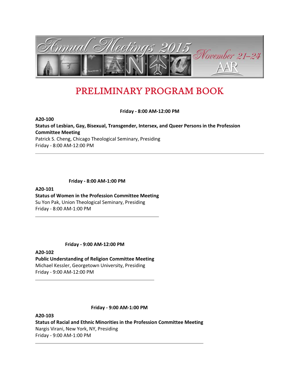 Preliminary Program Book