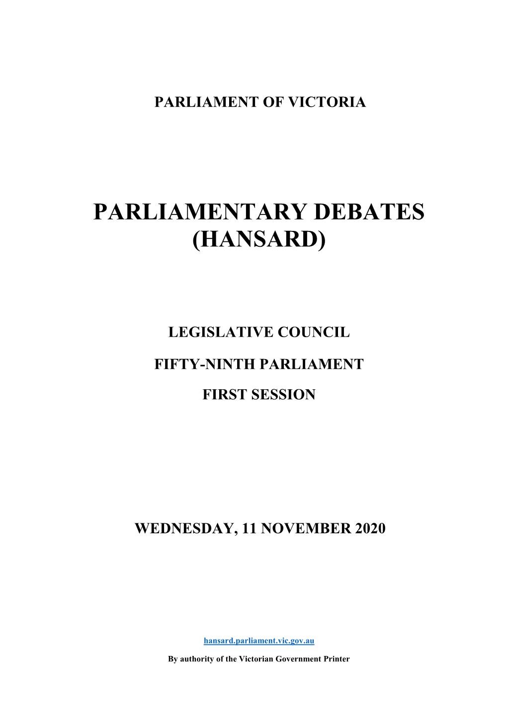 Parliamentary Debates (Hansard)