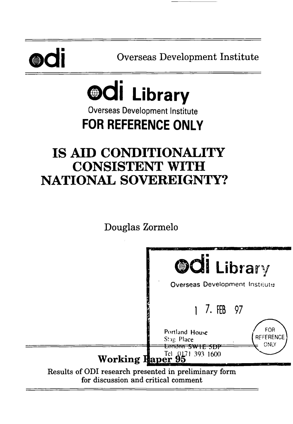 Is Aid Conditionality Consistent with National Sovereignty?