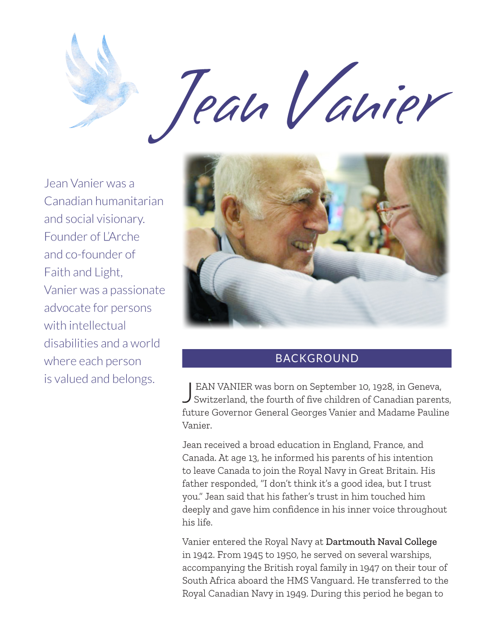 Jean Vanier Was a Canadian Humanitarian and Social Visionary