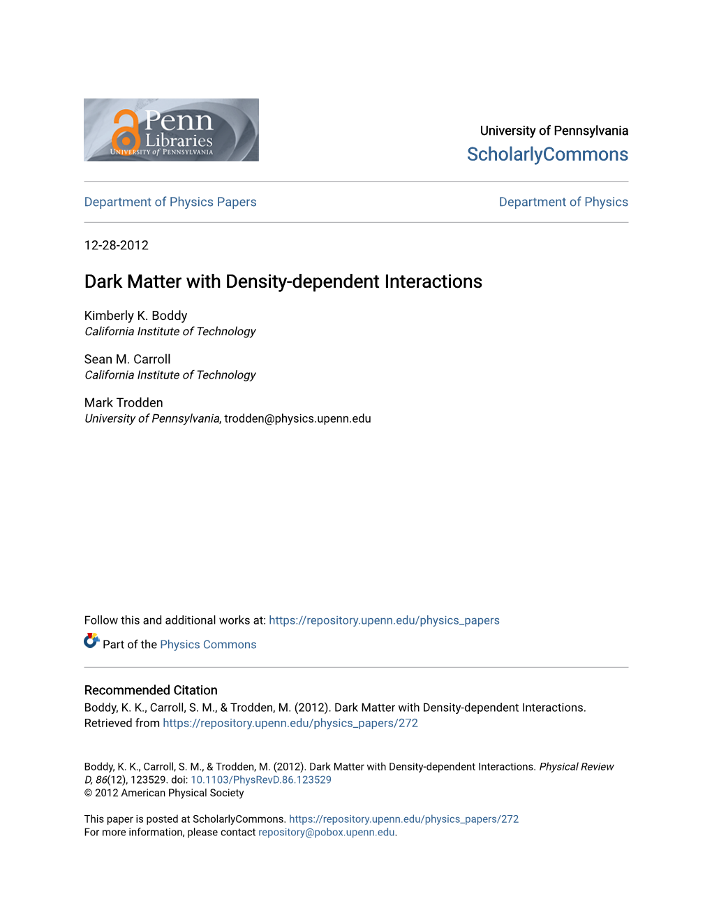 Dark Matter with Density-Dependent Interactions