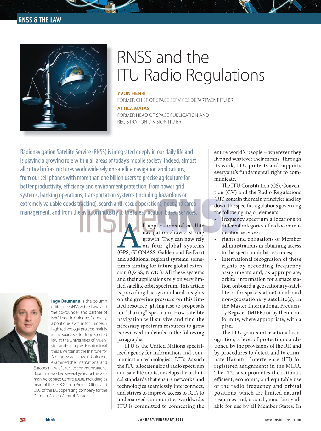 RNSS and the ITU Radio Regulations