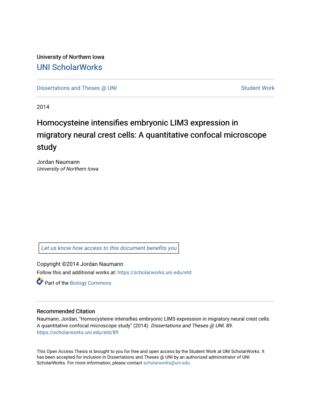 Homocysteine Intensifies Embryonic LIM3 Expression in Migratory Neural Crest Cells: a Quantitative Confocal Microscope Study