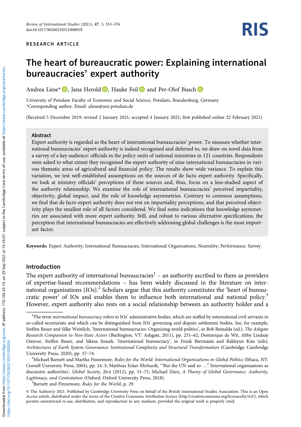 Explaining International Bureaucracies' Expert Authority