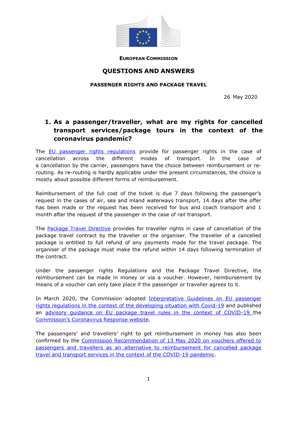 Passenger Rights and Package Travel