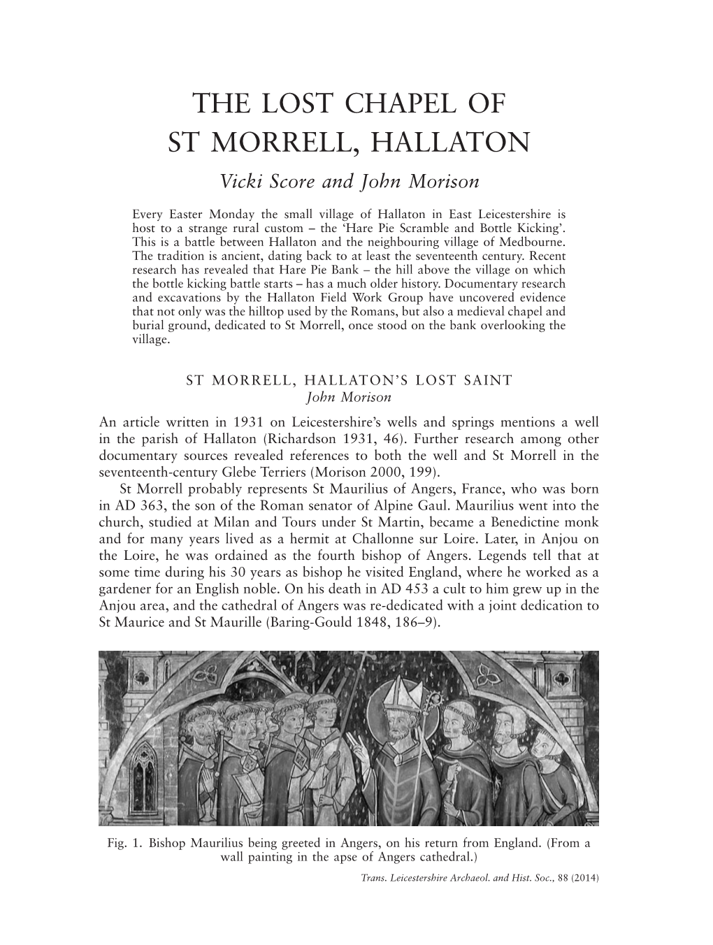 THE LOST CHAPEL of ST MORRELL, HALLATON Vicki Score and John Morison