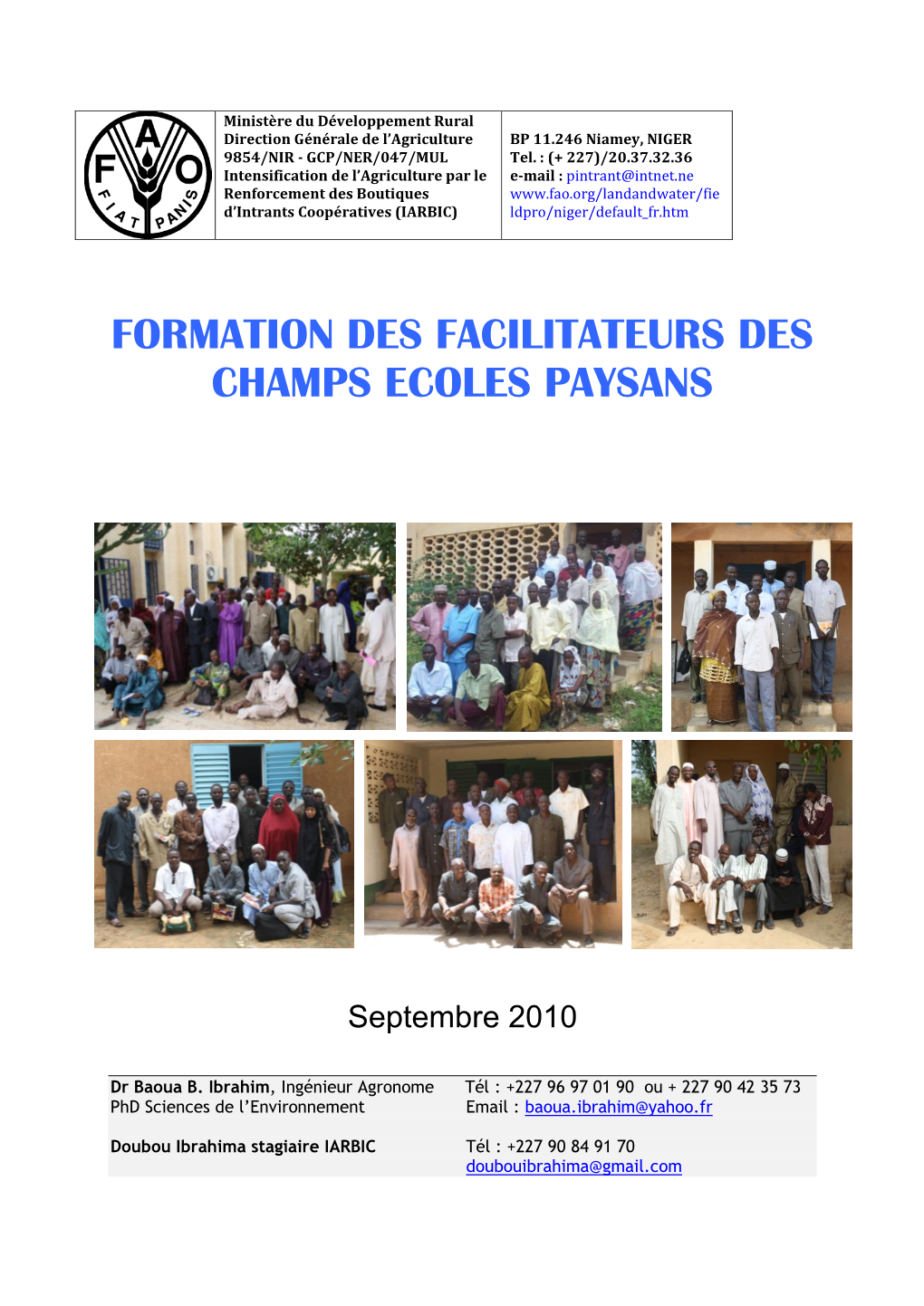 Formation Des Facilitateurs Des Ch Amps Ecoles Paysans