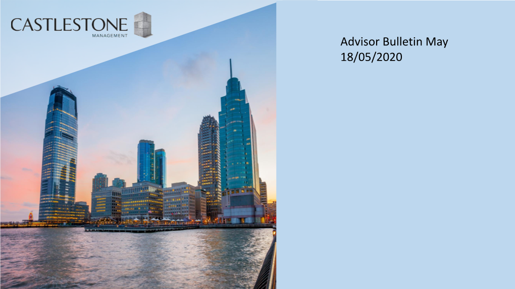 Advisor Bulletin May 18/05/2020 Current Global Economic Outlook