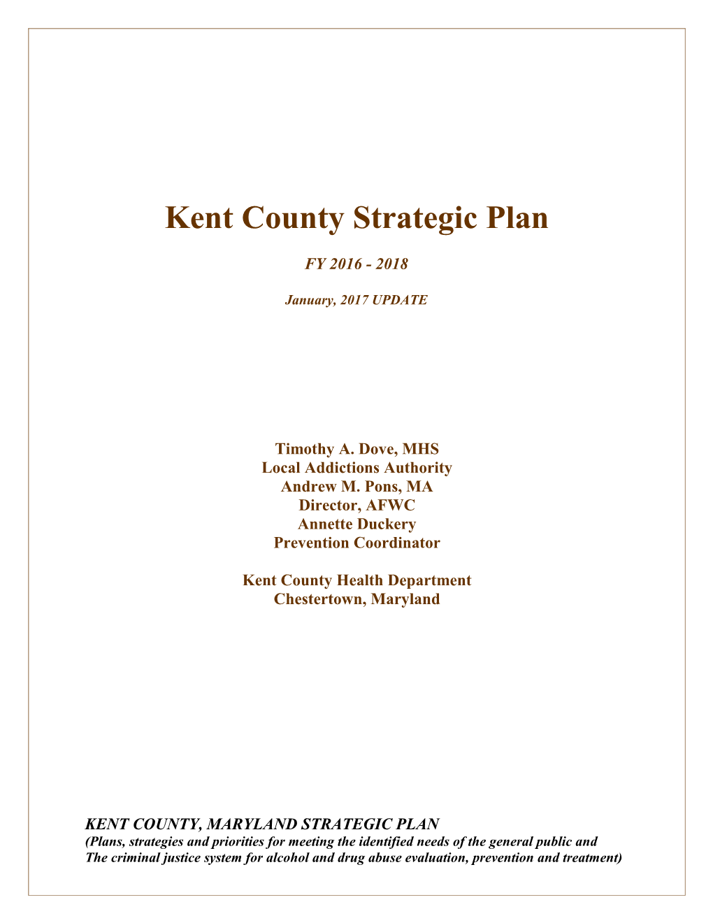 Kent County Strategic Plan