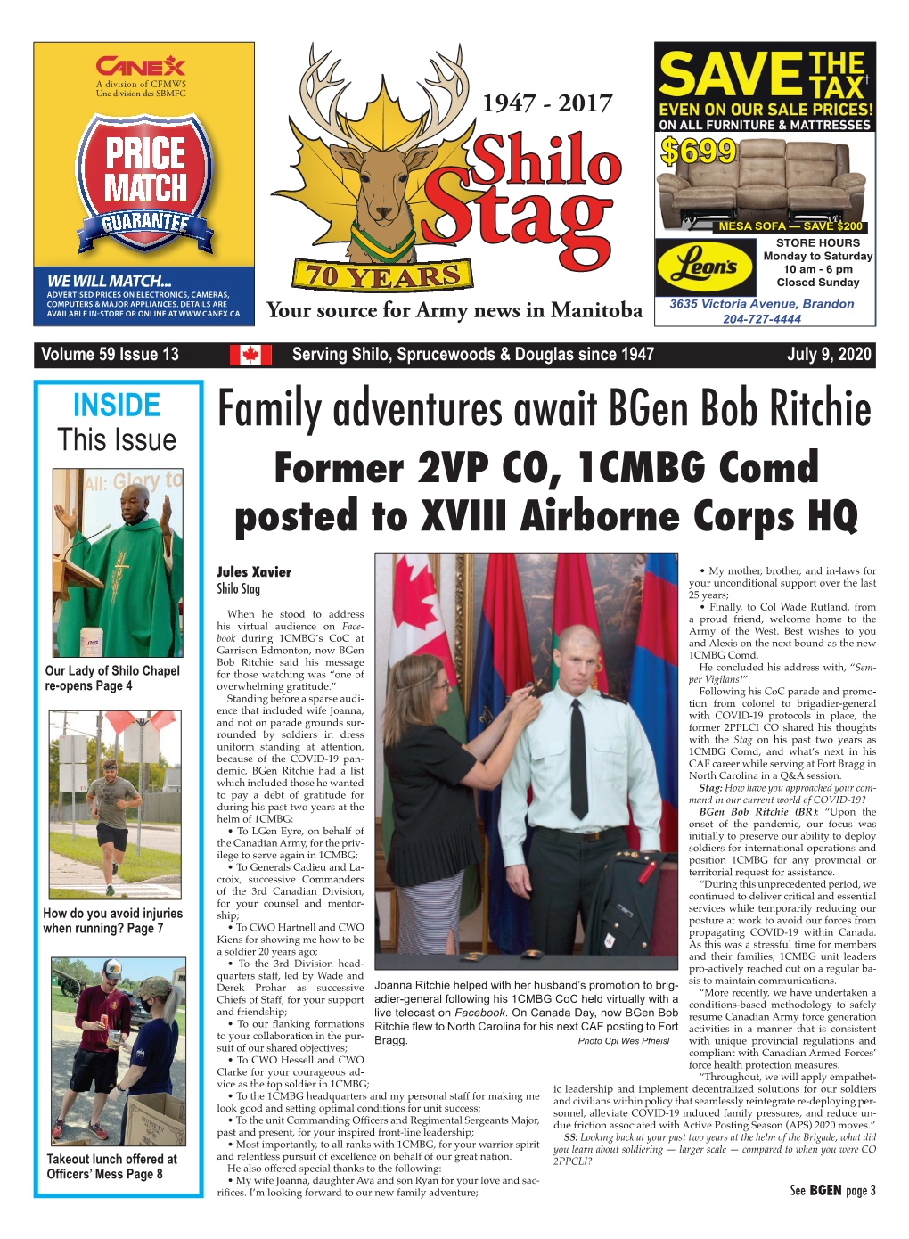 Family Adventures Await Bgen Bob Ritchie This Issue Former 2VP CO, 1CMBG Comd Posted to XVIII Airborne Corps HQ