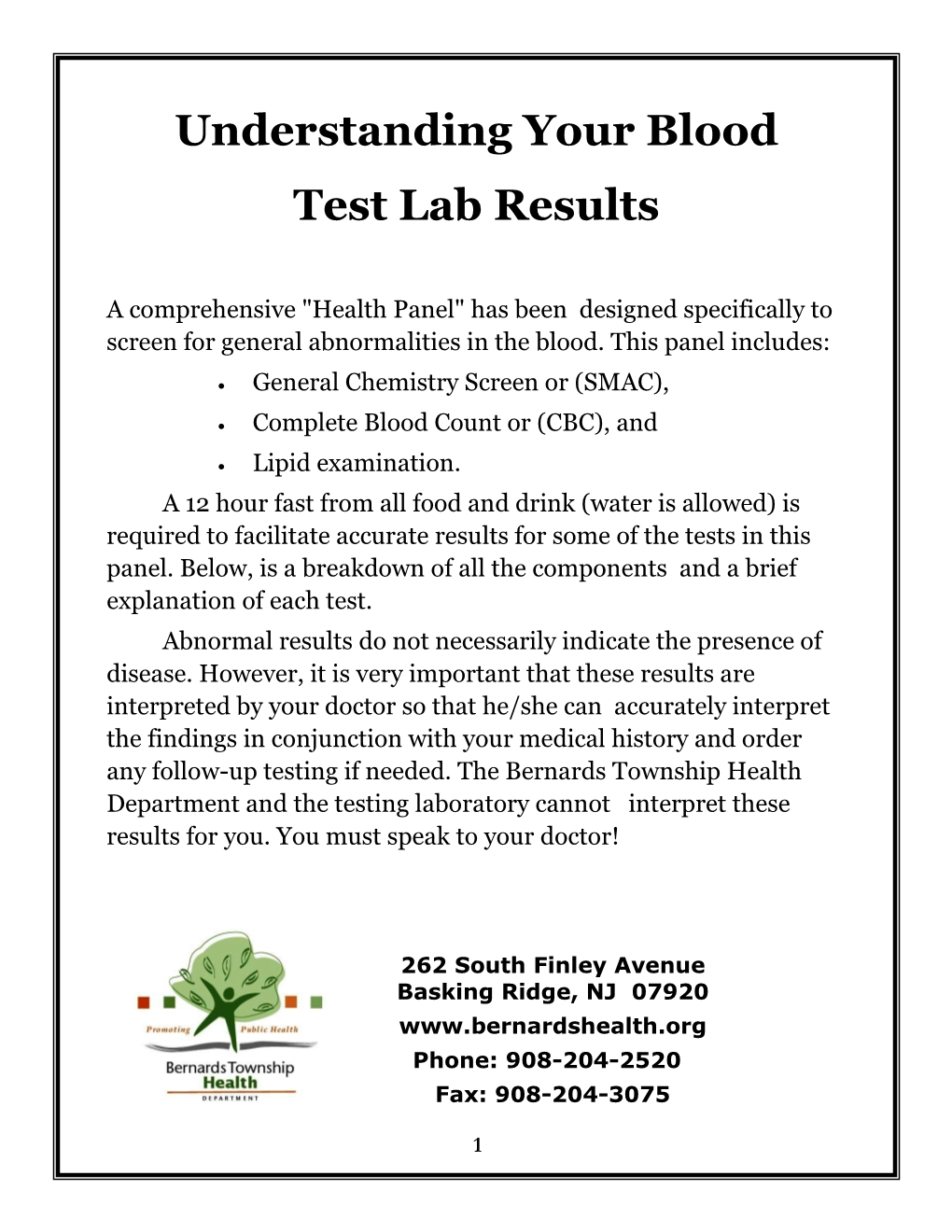 Understanding Your Blood Test Lab Results