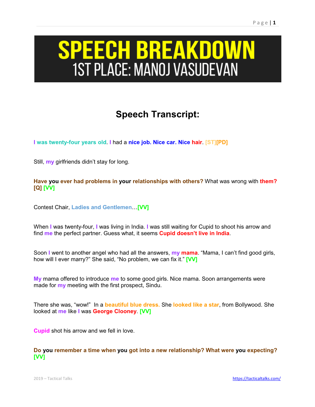 Speech Breakdown